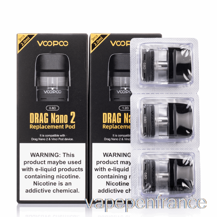 Voopoo Drag Nano 2 Dosettes De Remplacement 0.8ohm Drag Nano Cartouche Stylo Vape